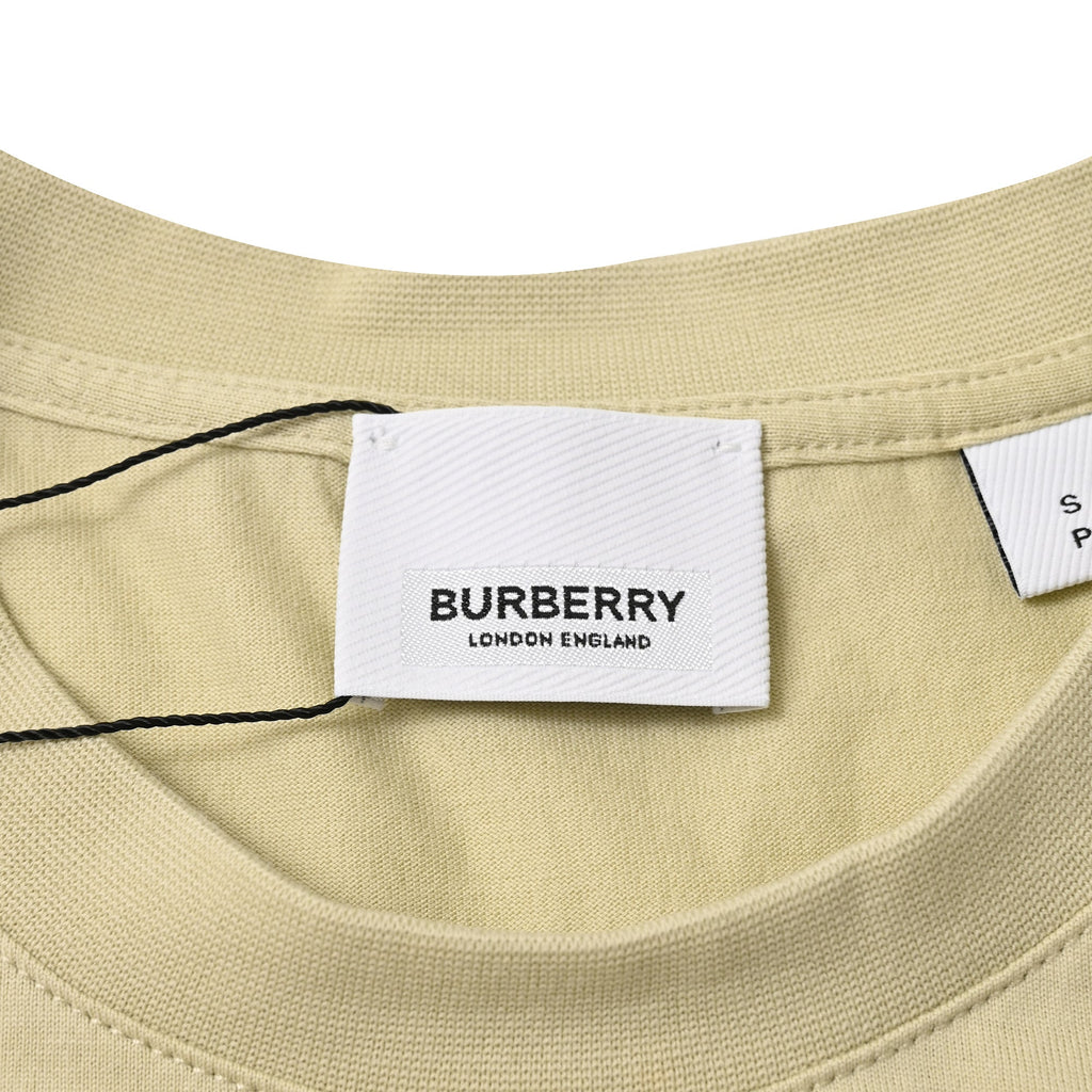 Burberry Logo-Print T-Shirt in Pale Green Cotton