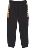 Burberry Check Panel Jogging Pants Black