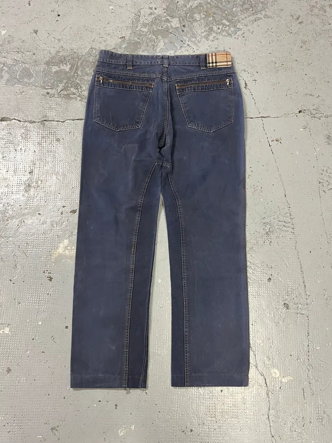 2000s Burberry Navy Light Worker Pants