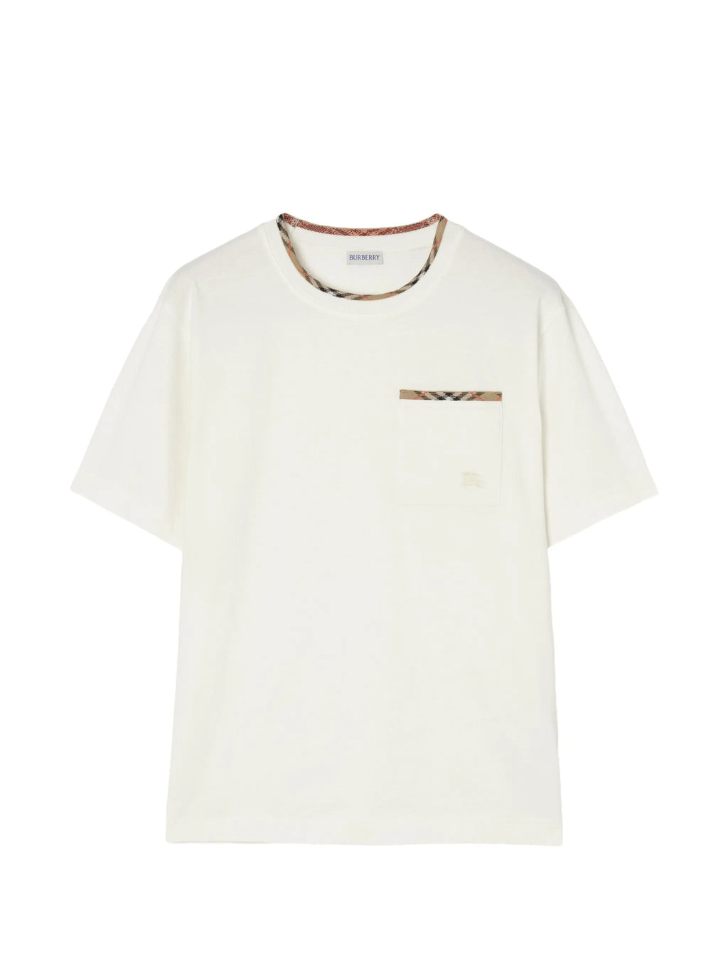 White Ryan Check-Pattern Cotton T-Shirt
