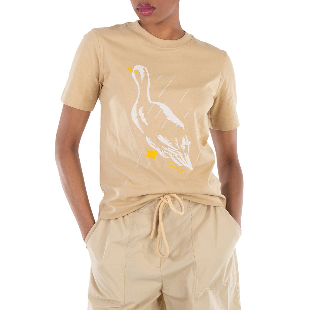 Burberry Duck Printed Crewneck Cotton T-Shirt