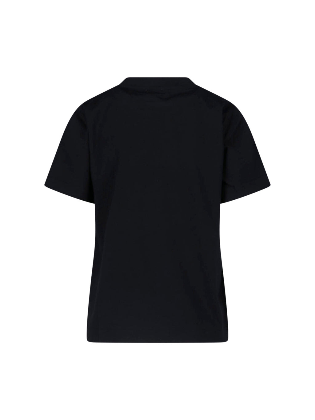 Short-Sleeved Black T-Shirt with Checkered Emblem