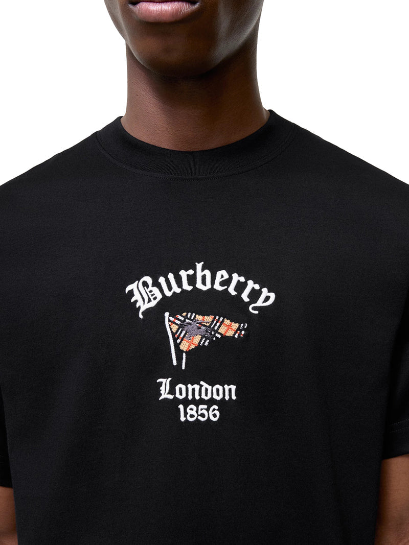 Burberry Men Cotton T-Shirt With Front Logo