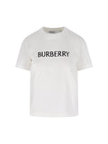 Logo T-Shirt In White Cotton, Crew Neck