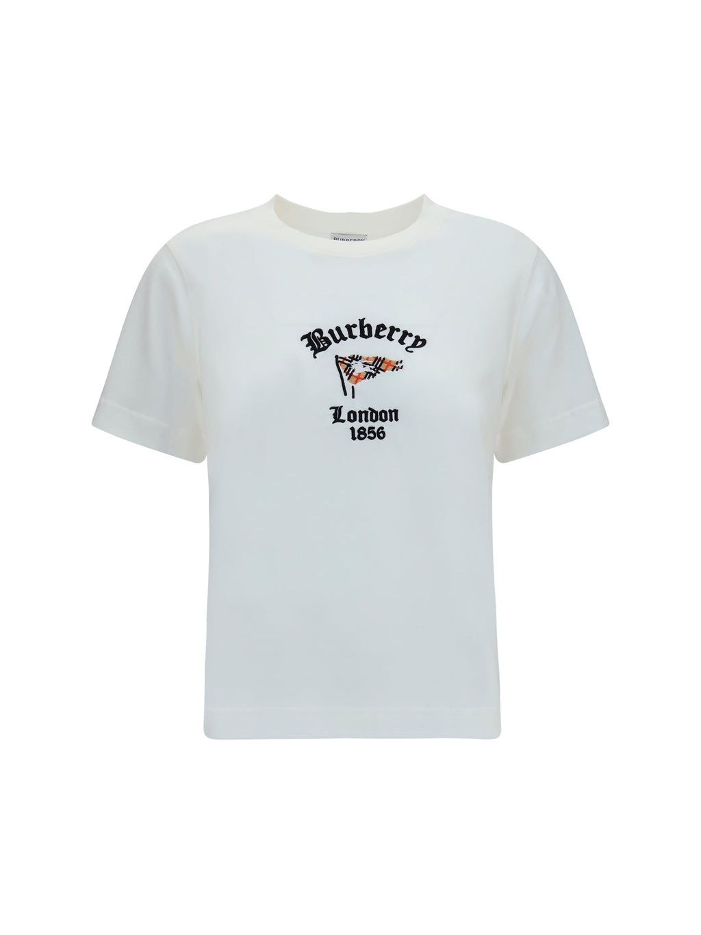 Burberry Women Cotton T-Shirt With Check Flag