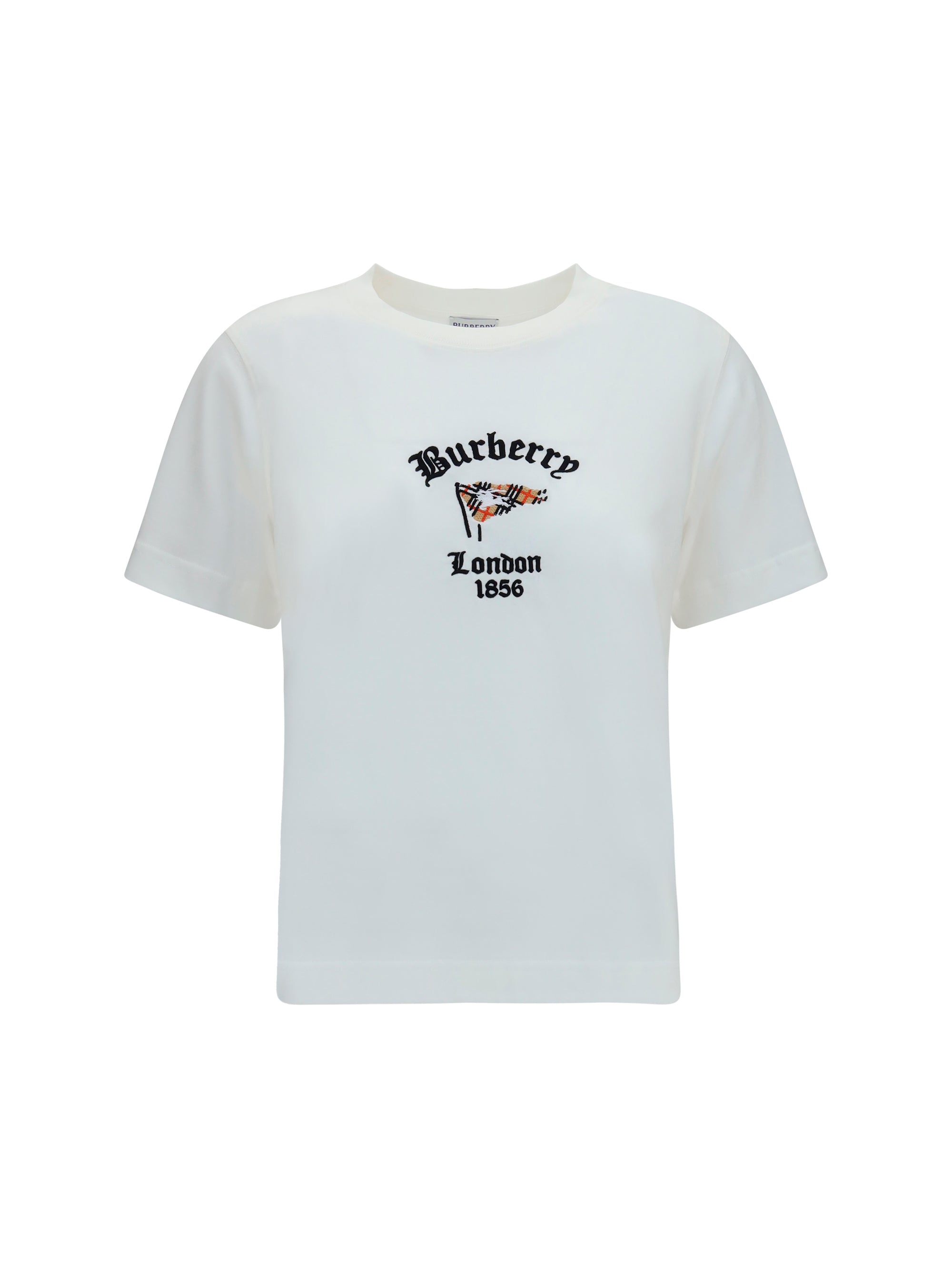 Burberry Women Cotton T-Shirt With Check Flag