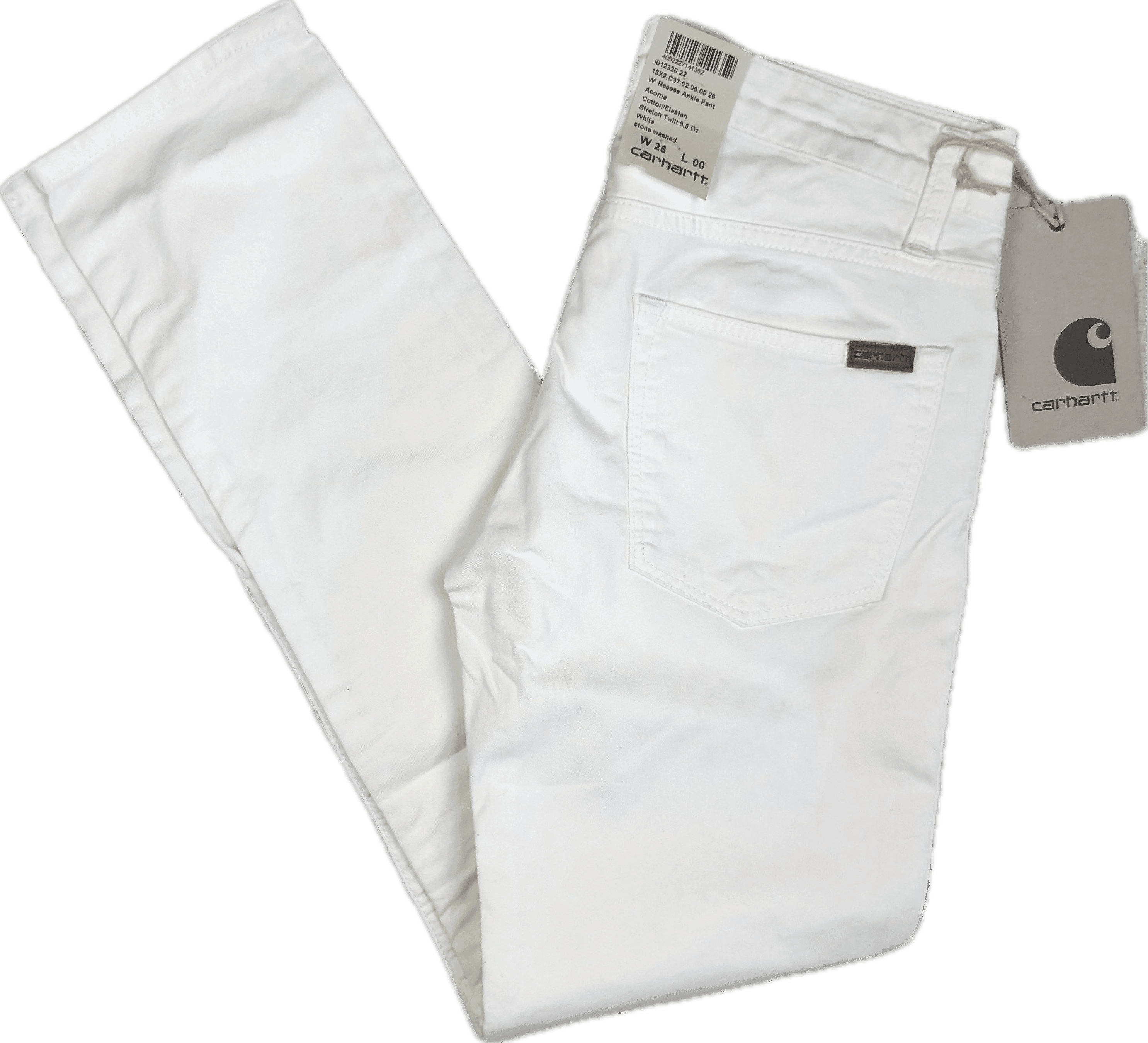 NWT - Carhartt  White Stretch  W'Recess Ankle Pant  - Size 26