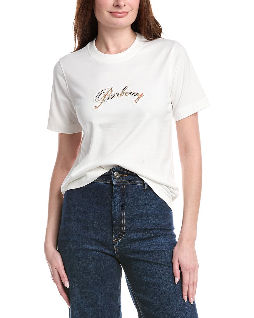 Burberry Check Cursive Logo T-Shirt