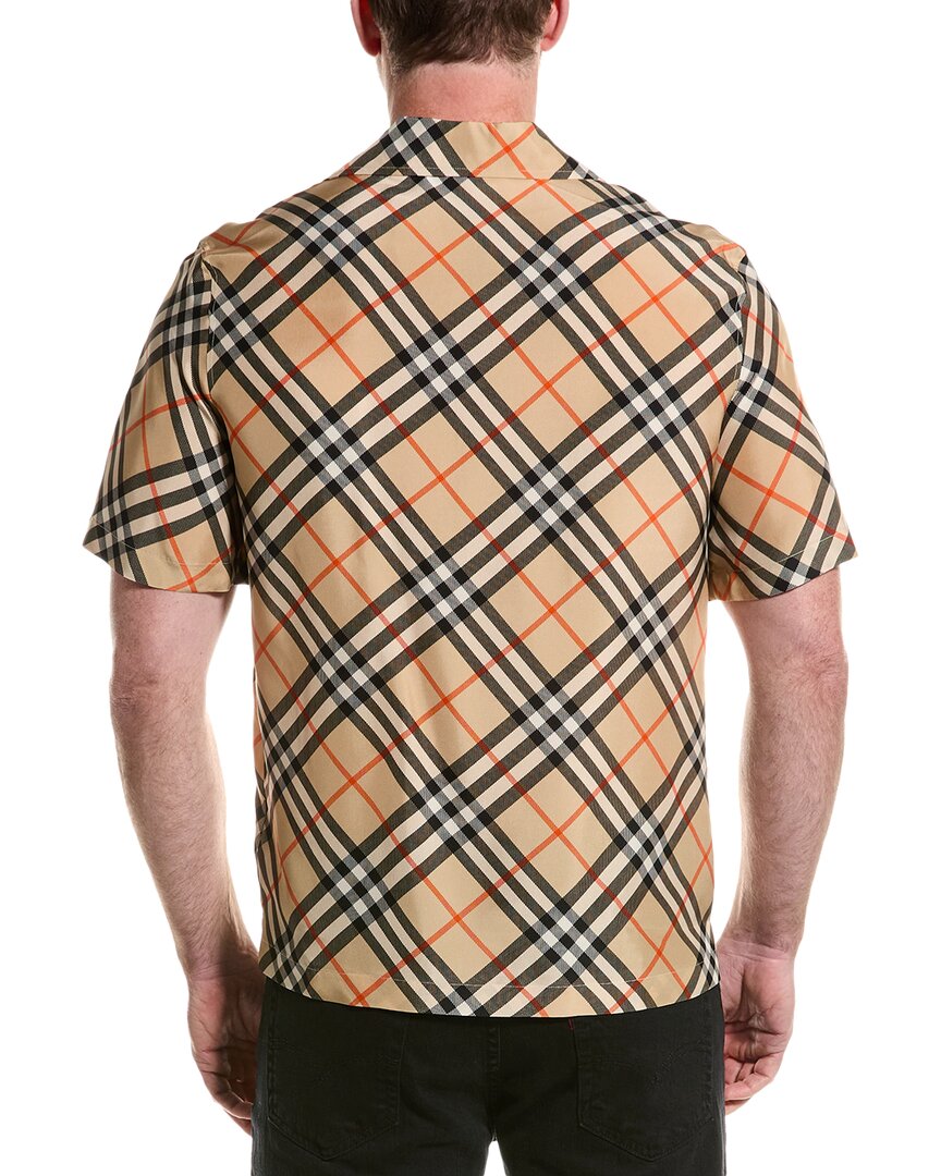 Burberry Check Oversized Silk Shirt