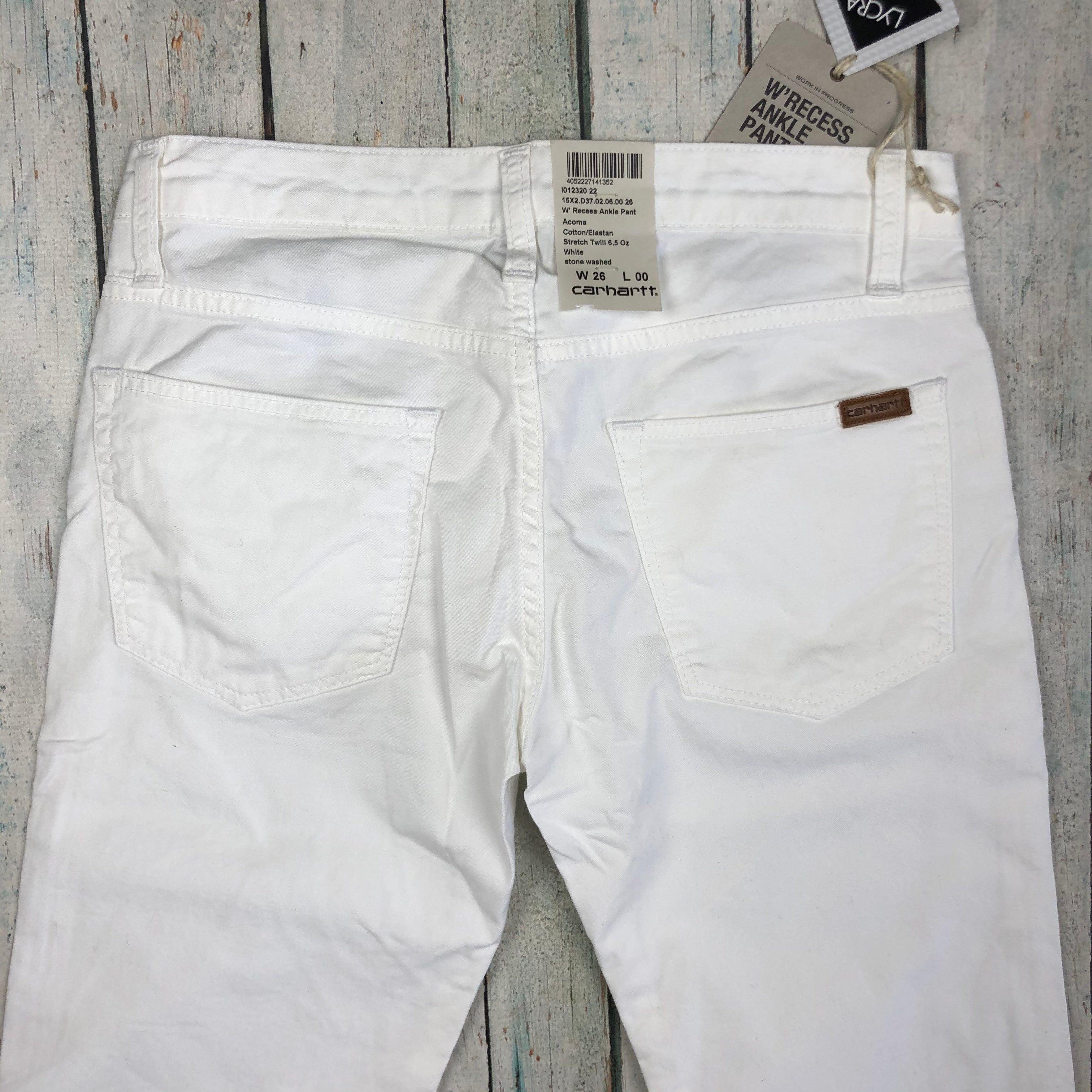 NWT - Carhartt  White Stretch  W'Recess Ankle Pant  - Size 26
